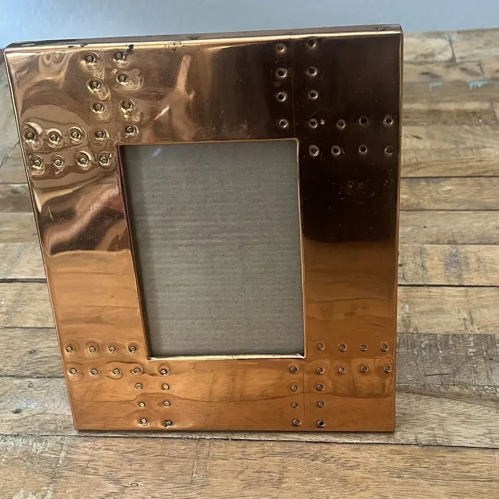 90s Polished Copper Foil Picture Frame 3.5